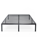 Queen size Sturdy Black Metal Platform Bed Frame with Headboard Attachments