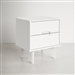 FarmHouse 2 Drawer Solid Wood Nightstand White