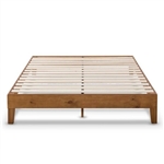 Full size Mid-Century Modern Solid Wood Platform Bed Frame in Natural