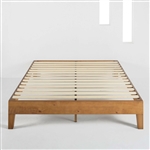 Queen size Mid-Century Modern Solid Wood Platform Bed Frame in Natural