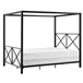 Queen size Modern Black Metal Four-Poster Canopy Bed Frame