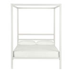 Full size Modern White Metal Canopy Bed Frame
