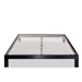 Full size Contemporary Black Metal Platform Bed with Wooden Slats