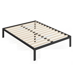 Full Black Metal Platform Bed Frame with Wood Slats - 700 lbs Weight Capacity