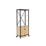 Mesquite FarmHome 3 Tier Entryway Bookcase Storage Cabinet Fixed Casters