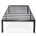 Twin size Black Metal Platform Bed Frame with Headboard Attachment Slots