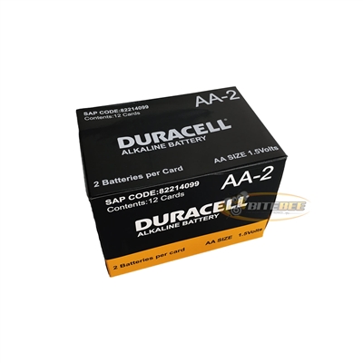 Duracell MN1500 AA Size 1.5-Volt Alkaline Battery 24 Pcs (12 Cards, 2 Per Card)