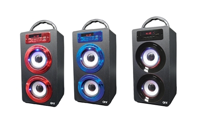 QFX BT-140 Rechargeable Speaker w/Bluetooth/FM/USB/SD/AUX In/Remote