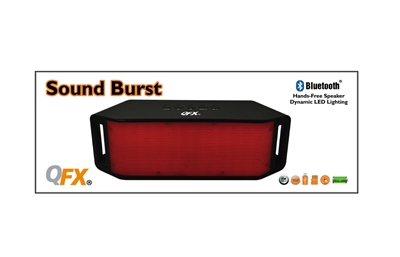 QFX BT-152 Sound Burst Rechargeable Speaker w/Bluetooth/Lights/FM/USB/SD/AUX IN