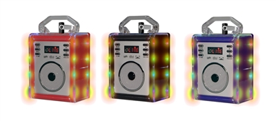 QFX CS-263 Multimedia Rechargeable Speaker with FM/USB/SD/AUX In/Disco Light