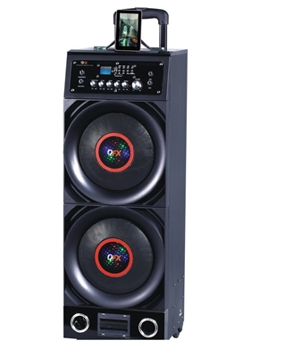 QFX PBX-3011BT Portable PA Speaker with FM/USB/SD IN/MIC/Remote/Bluetooth/LCD Display/Disco Light