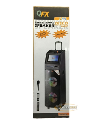 QFX PBX-410206 Rechargeable PA Speaker w/9" Screen/Bluetooth/FM/USB/SD-IN/MIC/Remote