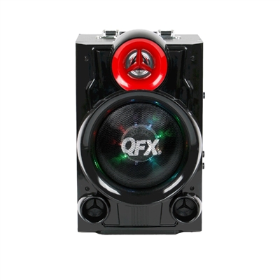 QFX PBX-9080 Rechargeable Speaker w/Bluetooth/USB/TF/FM/Remote/Lights