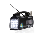 QFX R-30U Rechargeable AM/FM/SW1-2 4-Band Radio w/LED Flashlight/USB/SD Input