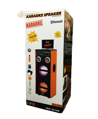 QFX SBX-32100 Karaoke Speaker w/10.1" Screen/Bluetooth/USB/SD/AUX In/Remote