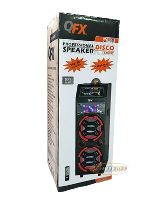 QFX SBX-410208 PA Speaker w/Bluetooth/EQ/FM/USB/SD-In/Lights/Remote