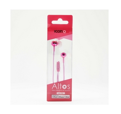 Icon Q Altos QE20 Earbuds with Microphone - PINK