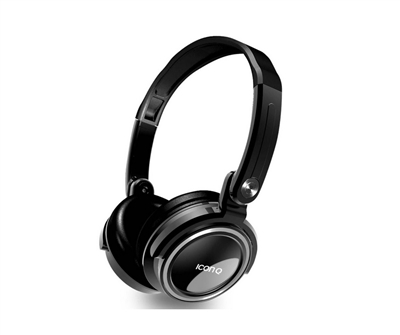 Icon Q QH10-KIC-BLK Swivel Headphones - BLACK