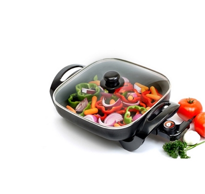 Maxi-matic EG-1220G 12-Inch Non-Stick Electric Skillet with Glass Lid - Black