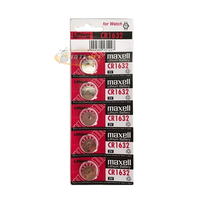 Maxell CR1632 3V Lithium Battery - 5 Pcs. (Exp. Date: 12-2022)