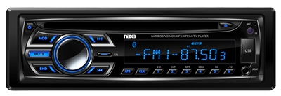 Naxa NCA-604 Single-DIN Receiver AM/FM/CD/USB/SD/AUX IN/Remote/Detachable Face/Bluetooth