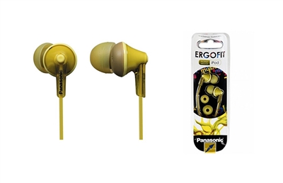 Panasonic RP-HJE125 Ergo Fit Stereo Earphones - YELLOW