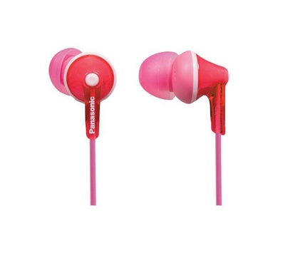 Panasonic RP-TCM125 ErgoFit In-ear Headphones w/Single-Button Remote Mic PINK