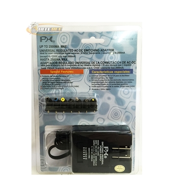 PHC-2200W Universal Regulated AC-DC Switching Adapter Output 3/5/6/7.5/9/12VDC with Tips Included