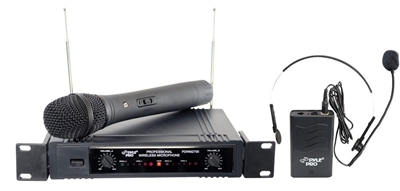 Pyle Pro PDWM2700 2-Channel VHF Wireless Handheld/Headset Microphone/Belt Pack Transmitter