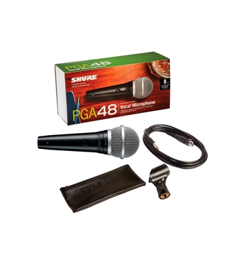 Shure PGA48 (PGA48-QTR) Cardioid Dynamic Vocal Microphone with XLR-QTR Cable