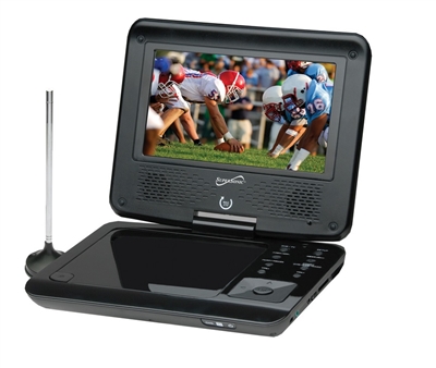 SuperSonic SC-257A 7" Portable DVD Player w/Digital TV Tuner/USB/SD In/Remote