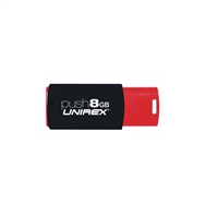 Unirex USFP-208 8GB Push USB 2.0 Flash Drive - RED