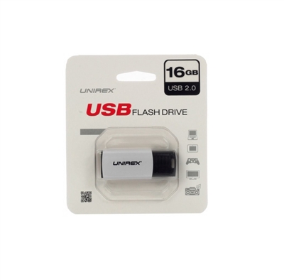 Unirex USFP-216 16GB USB 2.0 Flash Drive - WHITE