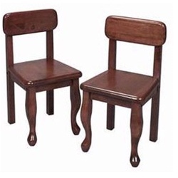GiftMark 3003 Wood Queen Anne Chair Set in Cherry