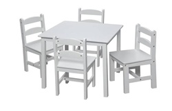 Gift Mark Square Table with 4 Chairs in White