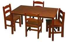 Gift Mark Rectangle Table with 4 Chairs in Honey 3009H