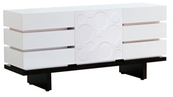 Nurseryworks Three Wide Dresser with Circle Door in Dark Ash