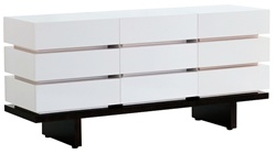 Nurseryworks Three Wide Dresser with All Drawers in Dark Ash