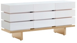 Nurseryworks Three Wide Dresser with All Drawers in Light Ash