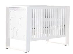 Nursery Works Aerial Crib in Circles with Snow White Rails