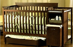 Shermag Hampton Crib N Bed with Changing Station in Espresso