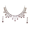 Pink Designer Spiky Swarovski Crystals Necklace + Earring set
