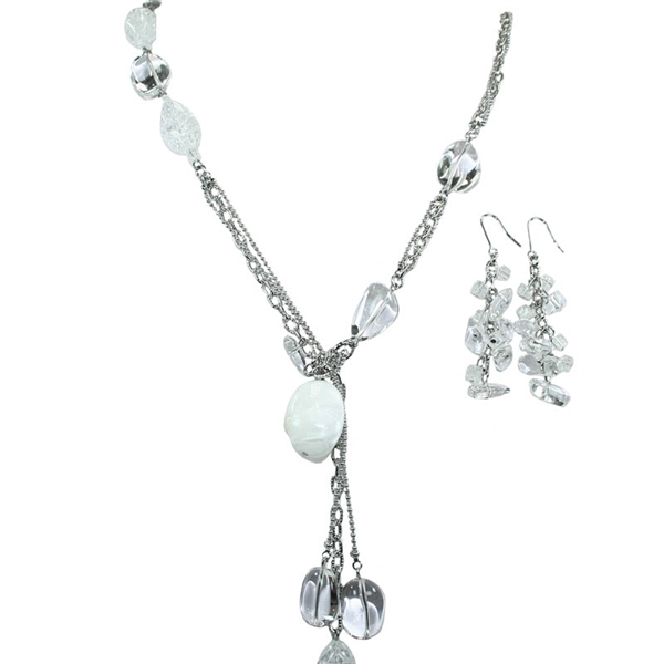 Brazilian Crystals Necklace + Earring set