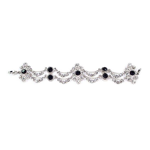 Art Deco Designer Bracelet with Black and White Swarovski Crystals