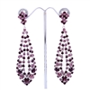 Purple Gatsby Style Long Swarovski Crystals Earrings