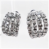 â€‹Clip-On Glistening Earrings Black Diamond Silver