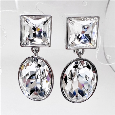 â€‹Clip-On Allure Earrings Black Diamond Silver