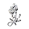 Silver Swarovski Crystals Cherries Brooch