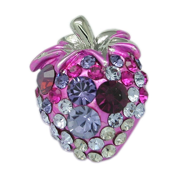 Purple Swarovski Crystals Strawberry Brooch