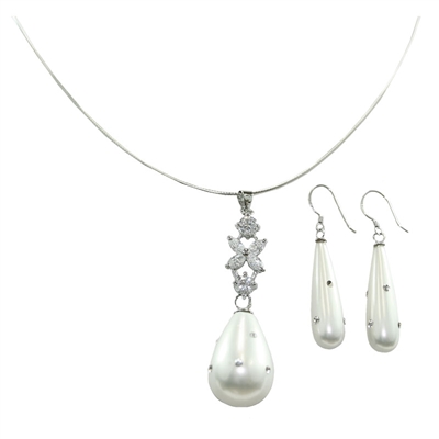 Mother of Pearl Necklace + Earring set